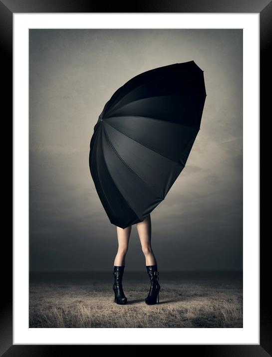 Ethereal Umbrella Framed Mounted Print by Johan Swanepoel