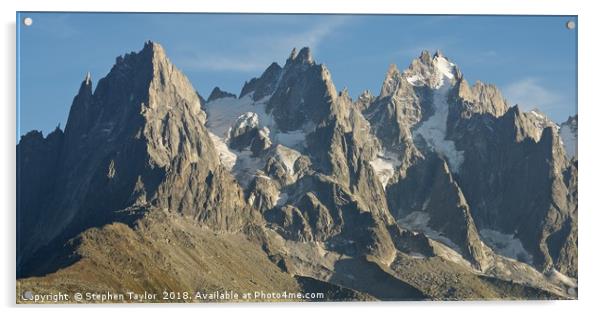 Aiguille du Grepon  Acrylic by Stephen Taylor