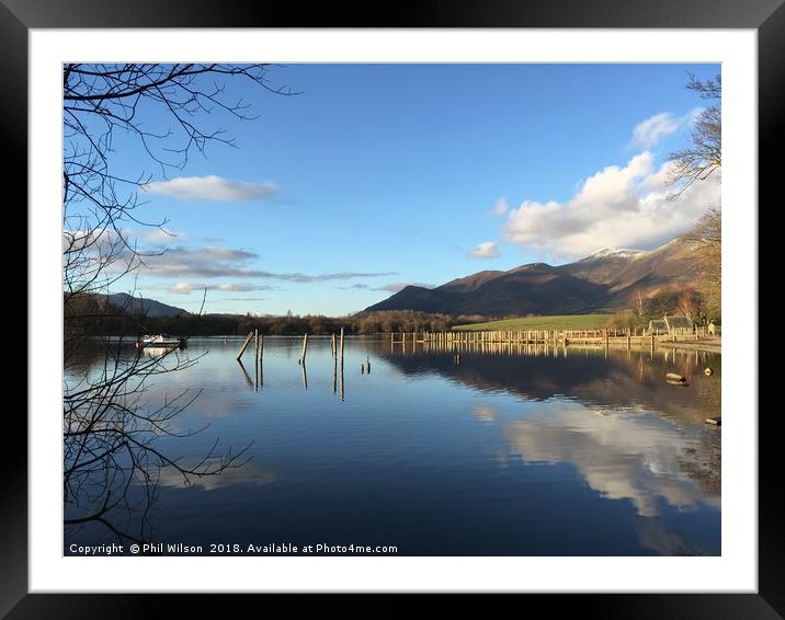 Derwentwater and the Skiddaw Massif. Framed Mounted Print by Phil Wilson