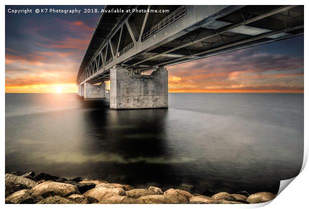 Evening over the Oresund Print by K7 Photography