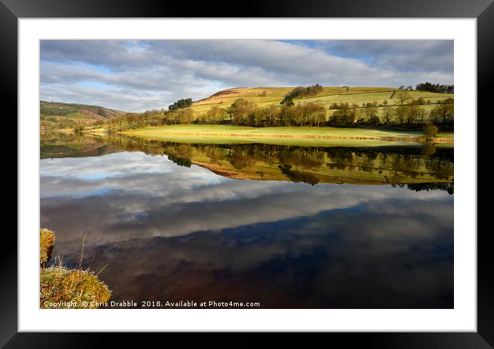 A mirror reflection in Ladybower Reservior        Framed Mounted Print by Chris Drabble