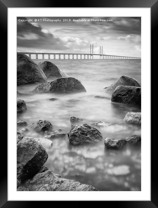 The Oresund Strait from Sibbarp, Sweden Framed Mounted Print by K7 Photography