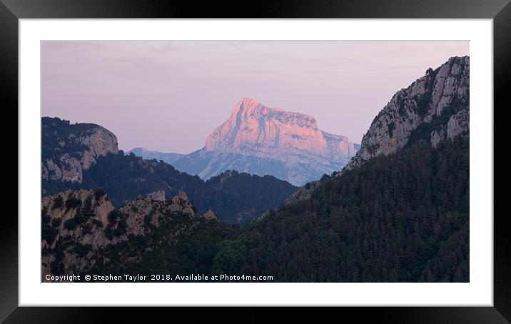Pena Montanesa Sunset Framed Mounted Print by Stephen Taylor