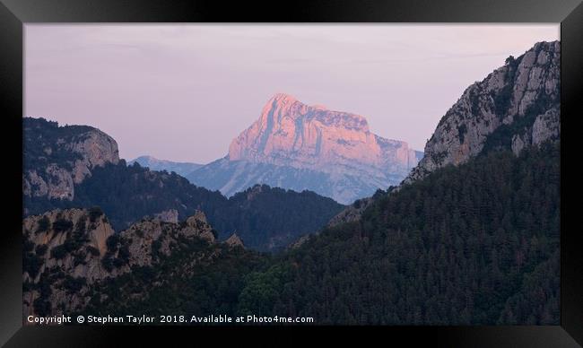 Pena Montanesa Sunset Framed Print by Stephen Taylor