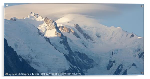 Mont Blanc Sunrise Acrylic by Stephen Taylor