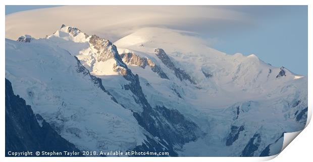 Mont Blanc Sunrise Print by Stephen Taylor