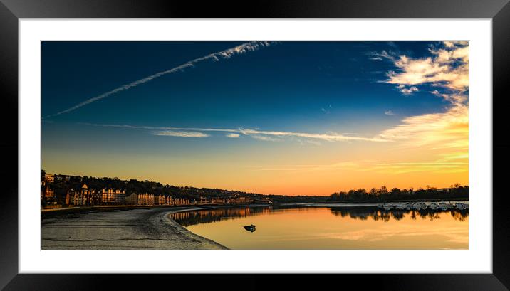 River Medway at sunset Framed Mounted Print by Kia lydia