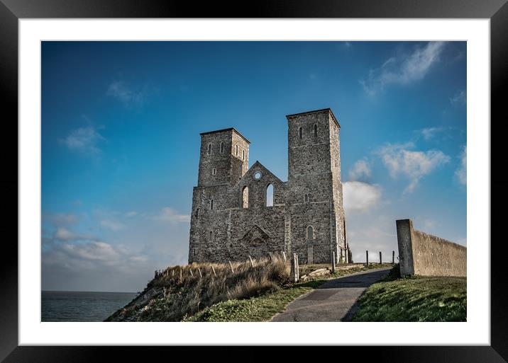 Reculver Towers Framed Mounted Print by Kia lydia