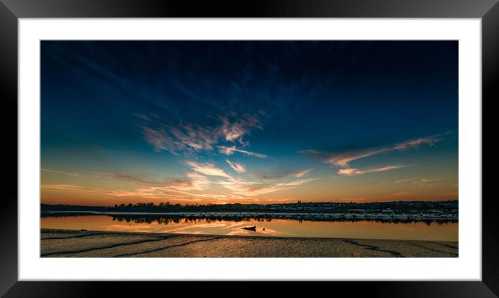 River Medway at sunset Framed Mounted Print by Kia lydia