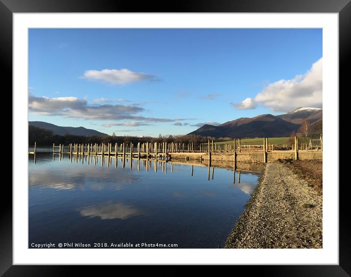 Derwentwater and the Skiddaw Massif. Framed Mounted Print by Phil Wilson