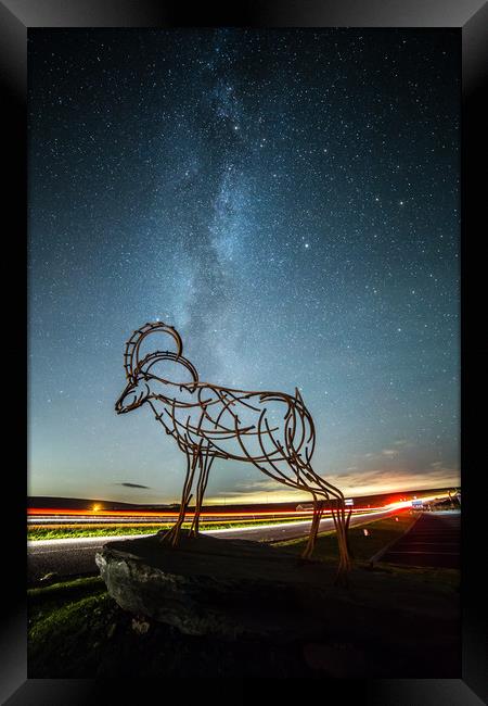 Milky Way and the Goat Framed Print by Pete Collins