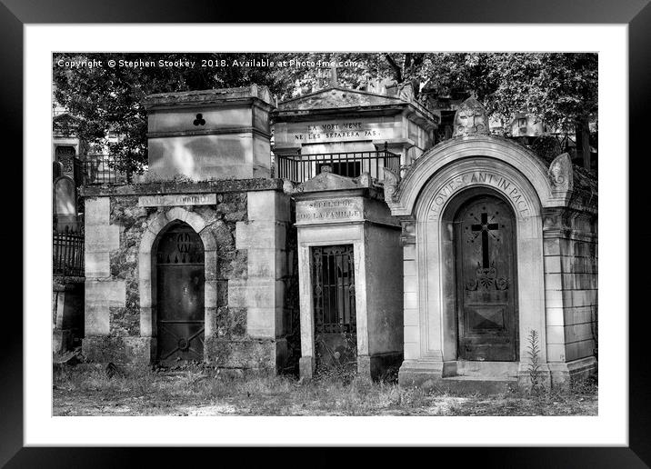Eternal Rest - Pere Lachaise Cemetery #2 Framed Mounted Print by Stephen Stookey