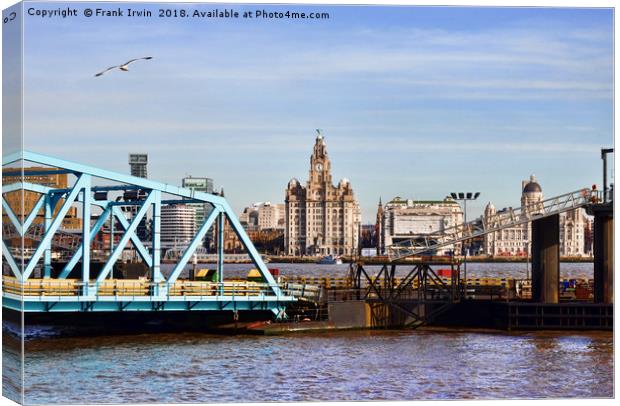Liverpool 3 Graces thro' the Stena Line Terminal Canvas Print by Frank Irwin