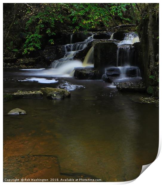 Hareshaw Linn Waterfall Northumberland Print by Rob Washington