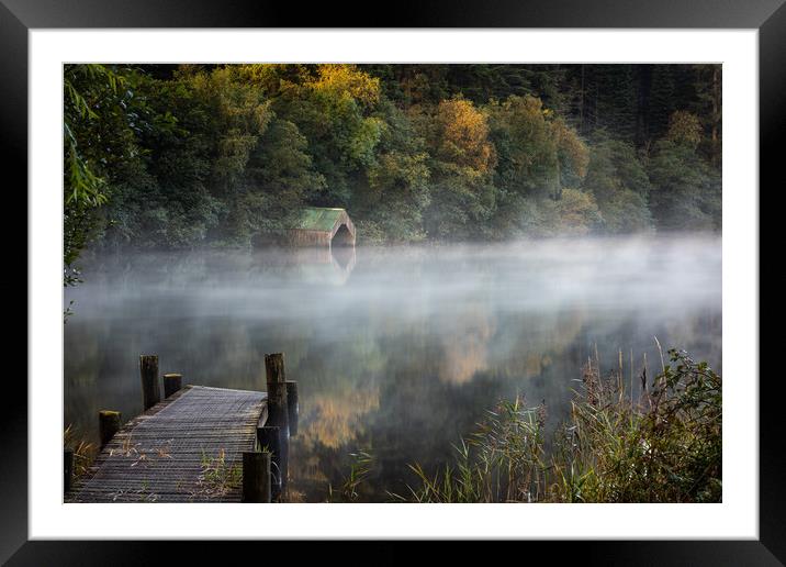 Early morning mist by the Old Boathouse  Framed Mounted Print by George Robertson