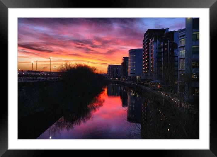 City Sunset Reflections Framed Mounted Print by Sandi-Cockayne ADPS