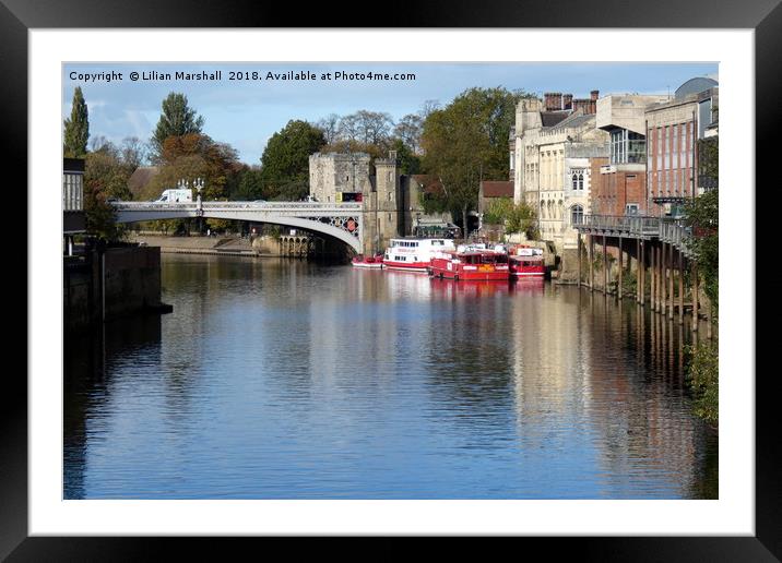 River ouse York.  Framed Mounted Print by Lilian Marshall