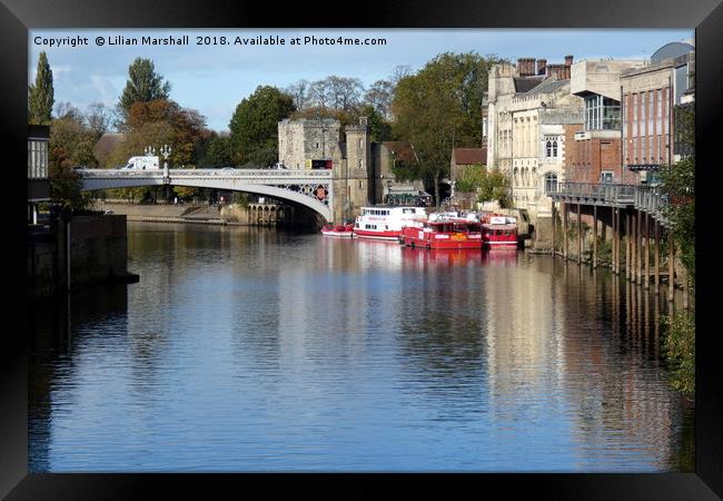River ouse York.  Framed Print by Lilian Marshall