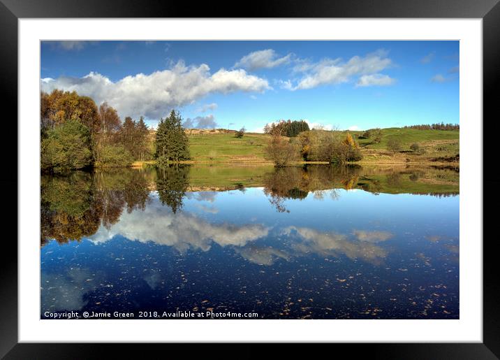 Moss Eccles Tarn Framed Mounted Print by Jamie Green