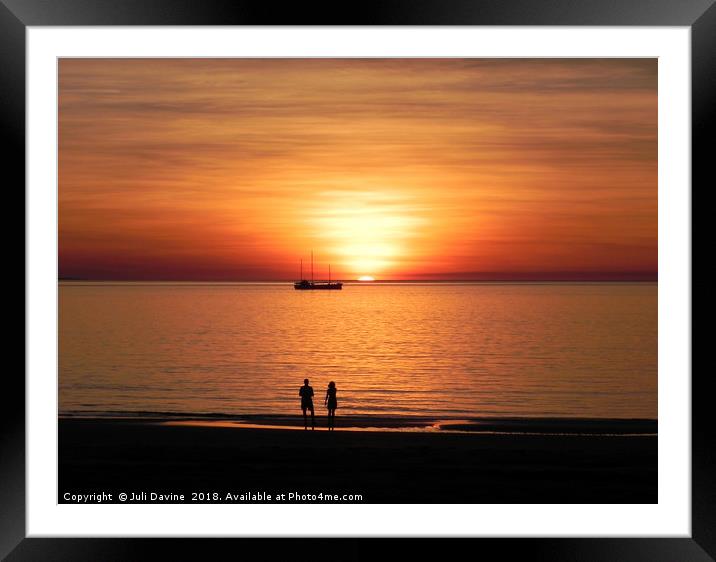 Watching the ships sail in. Framed Mounted Print by Juli Davine