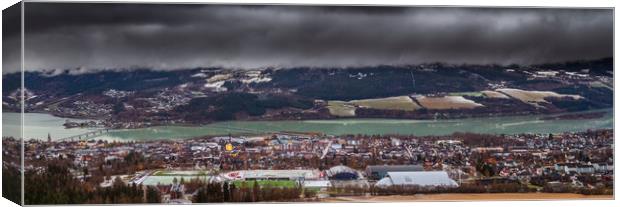 Panorama of Lillehammer in Norway Canvas Print by Hamperium Photography