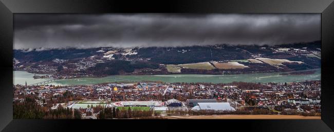 Panorama of Lillehammer in Norway Framed Print by Hamperium Photography