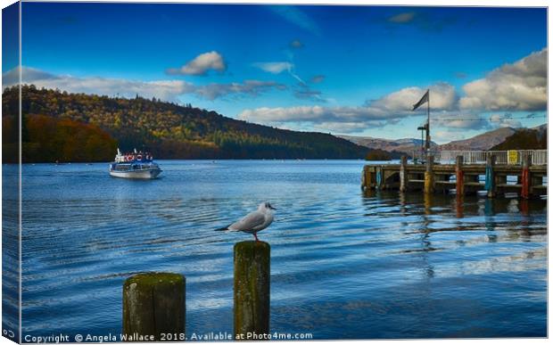 Windermere Pier Canvas Print by Angela Wallace