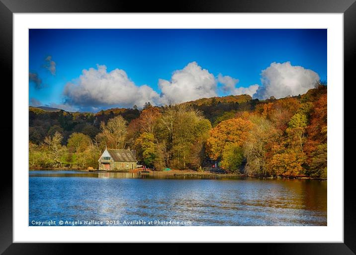 Windermere Boat House Framed Mounted Print by Angela Wallace