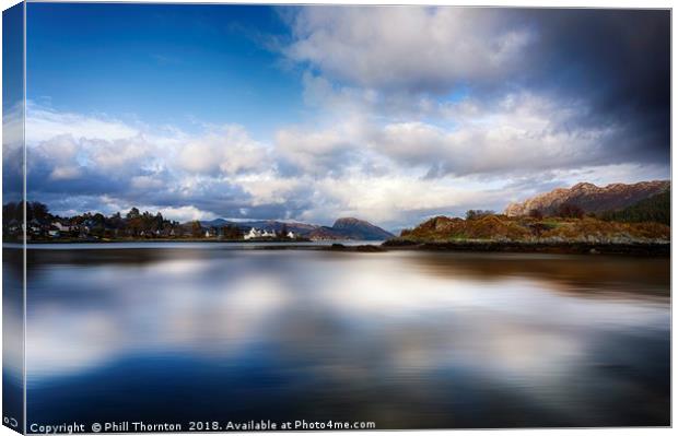 Storm clouds over Plockton Canvas Print by Phill Thornton