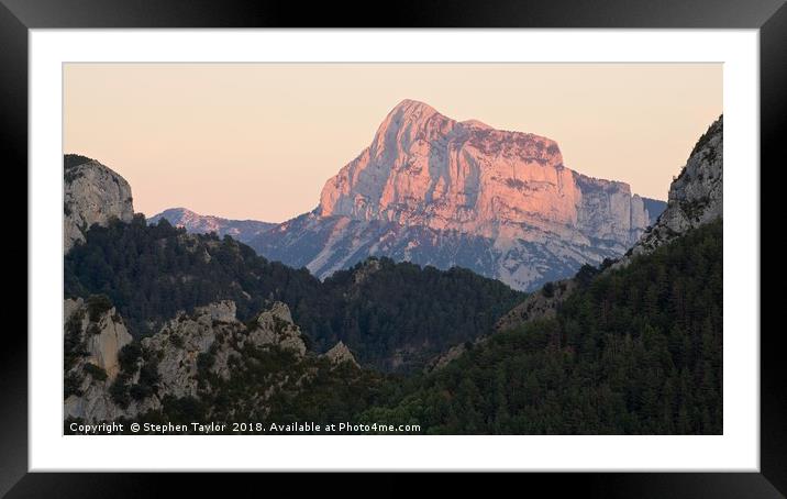 Sunset on the Pena Montanesa Framed Mounted Print by Stephen Taylor