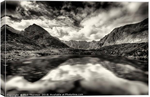 The Cuillin ridge from Loch Coruisk Canvas Print by Phill Thornton