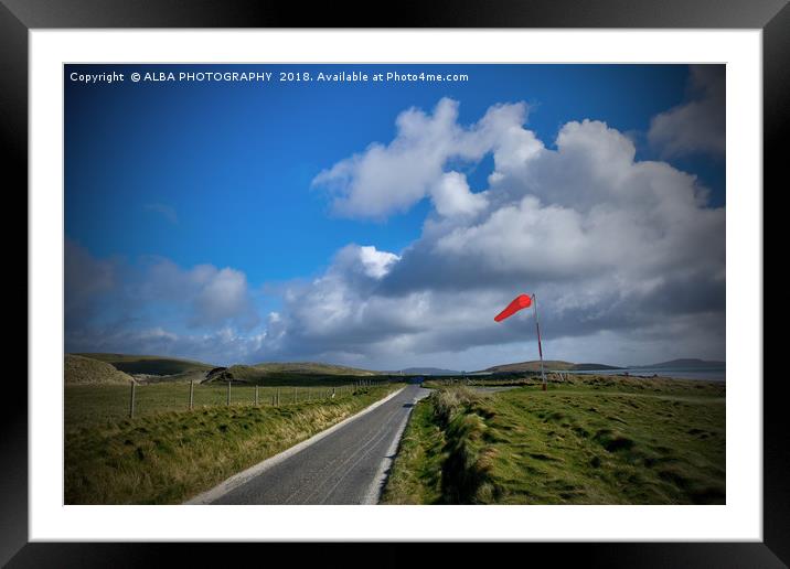 Barra Airport, Outer Hebrides, Scotland. Framed Mounted Print by ALBA PHOTOGRAPHY