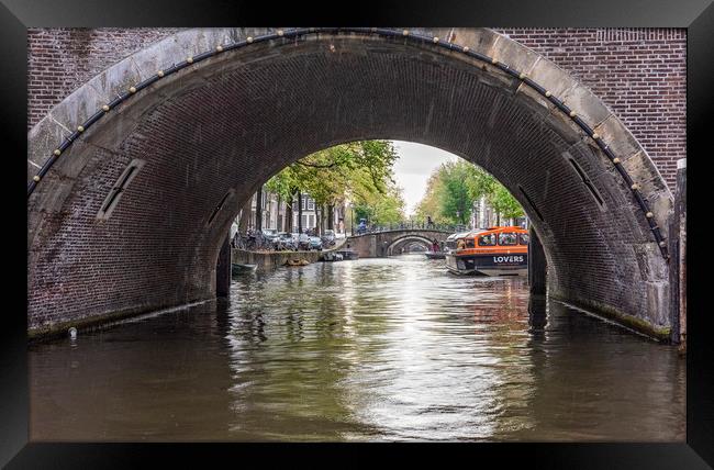 The Seven Bridge Canal, Amsterdam Framed Print by Graham Custance