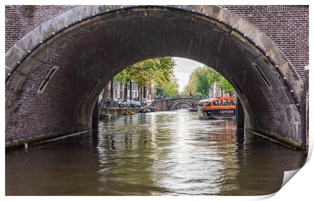 The Seven Bridge Canal, Amsterdam Print by Graham Custance