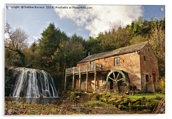 Rutter fall & Water Mill  Acrylic by Lady Debra Bowers L.R.P.S