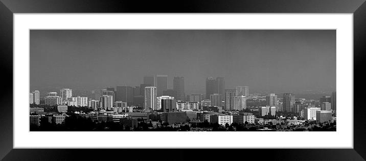 Los Angeles Downtown Framed Mounted Print by Dave Livsey