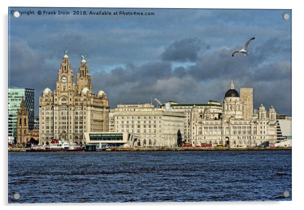 Liverpool's iconic "Three Graces" Acrylic by Frank Irwin