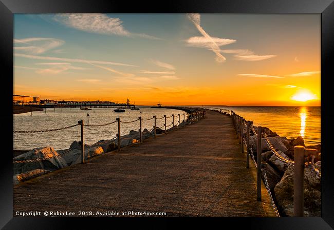Herne Bay Sunset Framed Print by Robin Lee