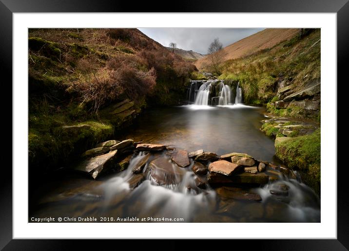 Fairbrook Waterfall  Framed Mounted Print by Chris Drabble