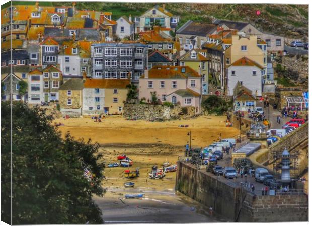Bustling St Ives Harbour Canvas Print by Beryl Curran