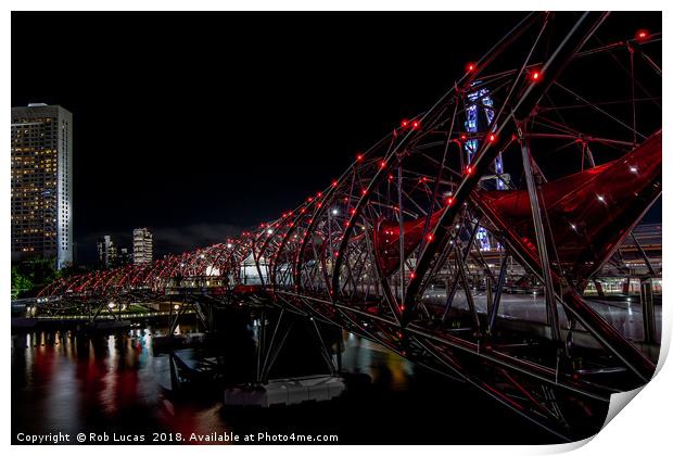 Singapore Helix Bridge Print by Rob Lucas