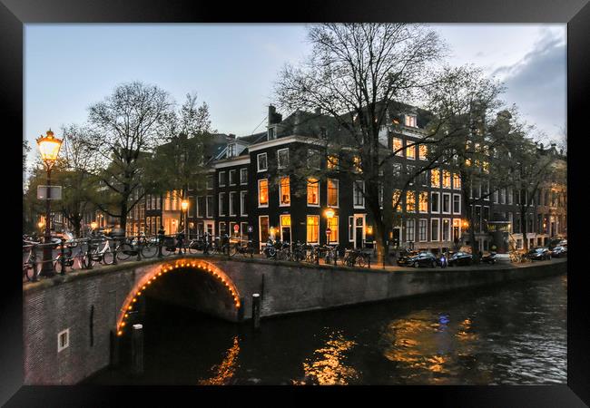 Amsterdam by Night Framed Print by Graham Custance