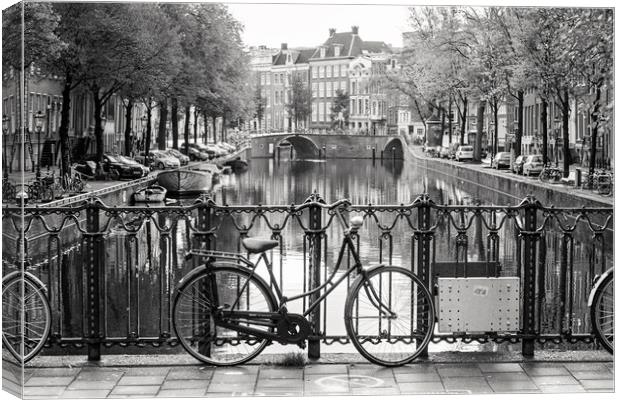 Amsterdam in Black & White Canvas Print by Graham Custance