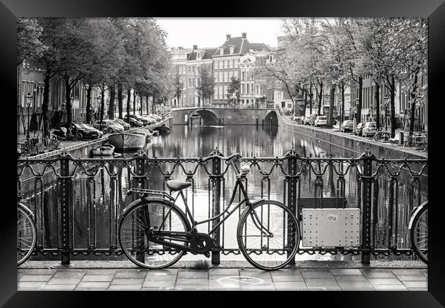 Amsterdam in Black & White Framed Print by Graham Custance