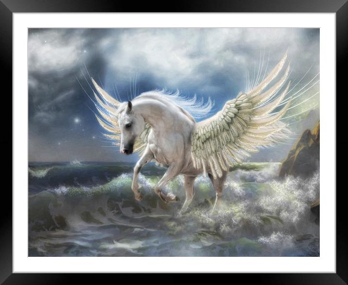 Pegasus Rising Framed Mounted Print by Trudi Simmonds