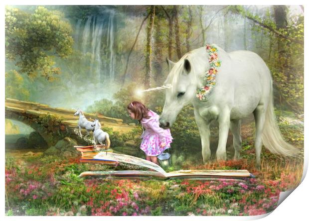 Unicorn Book Of Magic Print by Trudi Simmonds