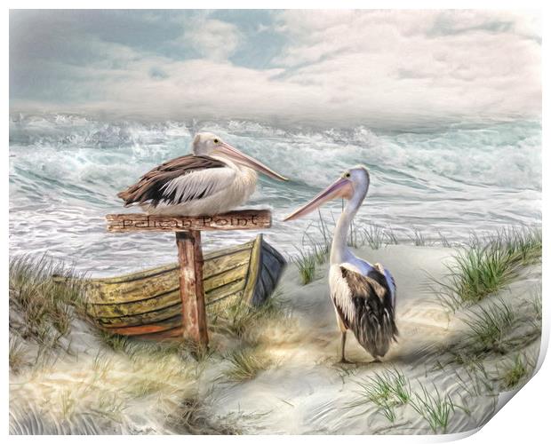 Pelican Point Print by Trudi Simmonds
