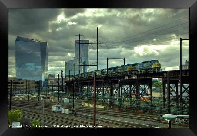 Philadelphia Skyline Freight Framed Print by Rob Hawkins