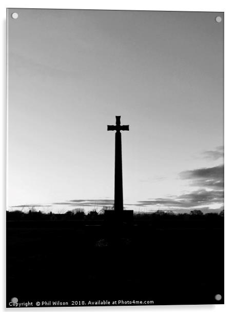 Durham Light Infantry Memorial Cross. Acrylic by Phil Wilson