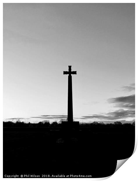 Durham Light Infantry Memorial Cross. Print by Phil Wilson